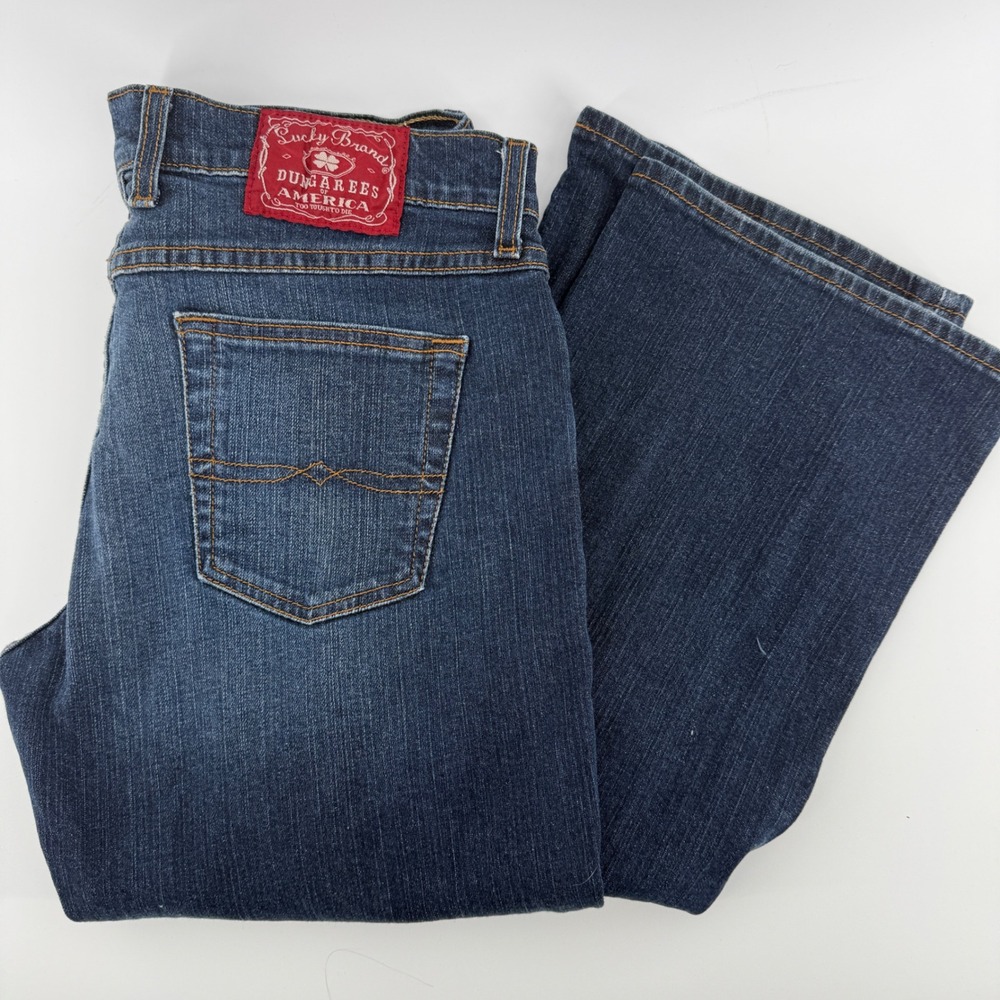 Lucky Brand Dungarees America Womens Mid Rise Flare Jeans Size‎ 30x30 Dark Wash